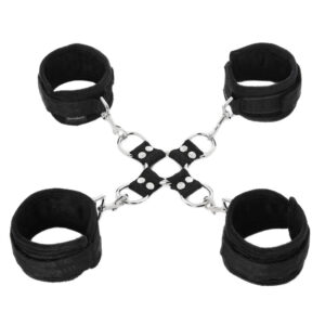 Sportsheets 5-Piece Adjustable Hog Tie & Cuff Set Black — Power Play Studio