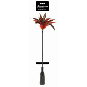 Sportsheets Sex & Mischief Feather Slapper Dual-Ended Tickler Crop Red/Black — Power Play Studio
