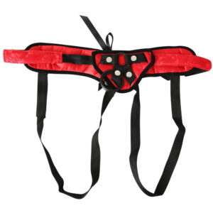 Sportsheets Sunset Lace Corsette Adjustable Strap-On Harness Red — Power Play Studio