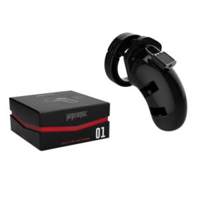 Shots ManCage Model 01 Adjustable 3.5 in. Chastity Cock Cage Black — Power Play Studio