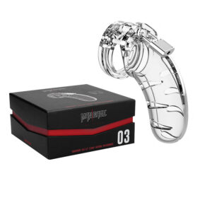 Shots ManCage Model 03 Adjustable 4.5 in. Chastity Cock Cage Clear — Power Play Studio