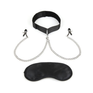 Lux Fetish Collar & Nipple Clamps with Adjustable Pressure — Power Play Studio