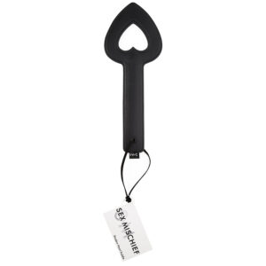 Sportsheets Sex & Mischief Shadow Heart Paddle Open-Center Black — Power Play Studio