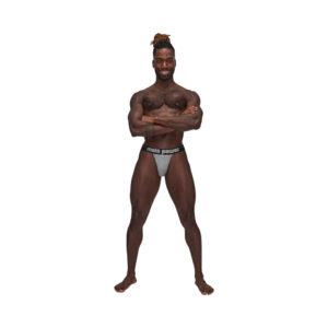 Male Power Sexagon Strappy Ring Jock Gray - view 2