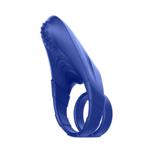 Forto F-48 Rechargeable Silicone Perineum Vibrating Double Cockring Blue — Power Play Studio