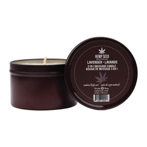 Earthly Body Suntouched Hemp Candle - 6 oz Round Tin Lavender — Power Play Studio