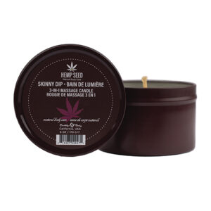 Earthly Body Suntouched Hemp Candle - 6 oz Round Tin Skinny Dip — Massage Candles — Power Play Studio