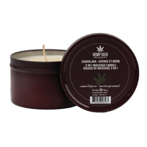 Earthly Body Suntouched Hemp Candle - 6 oz Round Tin Guavalava — Massage Candles — Power Play Studio