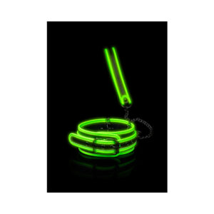 Ouch! Glow in the Dark Collar and Leash Set Neon Green — Power Play Studio