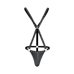 Male Power Fetish Warrior Criss-Cross Body Harness Black S/M — Power Play Studio