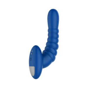 Forto Ribbed Pro Rechargeable Silicone Vibrating Anal Massager - Blue — Power Play Studio