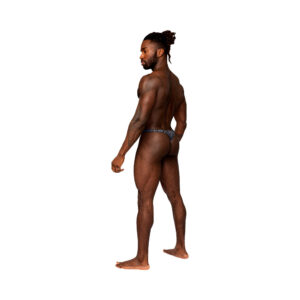Male Power S''naked Criss Cross Thong Black/Blue - view 2
