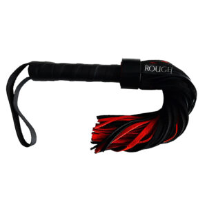 Rouge Short Suede Flogger Leather Handle Black/Red — Power Play Studio