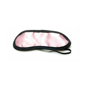 Sex Kitten Satin Eye Mask Pink with Black Trim — Power Play Studio
