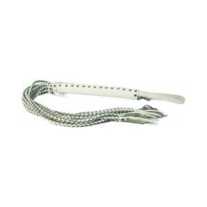 Leather Corset Flogger White/Grey — Power Play Studio