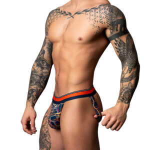 Male Power Soo Cumfy Jock Navy/Orange - view 2
