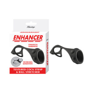 Enhancer Textured Cock Strap & Ball Stretcher Black — Nasstoys at Power Play Studio