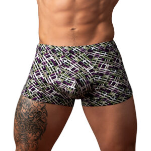 Male Power Gridlock''d Short with Strap Print — Power Play Studio