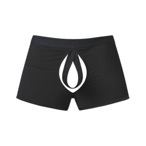 Male Power Open Ended Moon Short Black — Power Play Studio