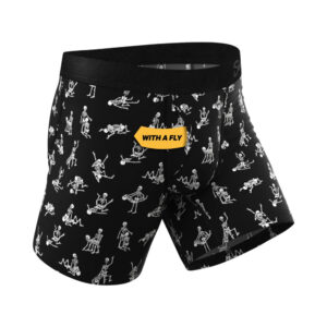 Shinesty The Bare Back Bones Glow-in-the-Dark Skeletons Ball Hammock Pouch Underwear with Fly - view 2