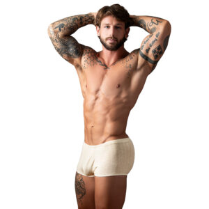 Male Power Mykonos Limited Edition Mini Short Ivory — Power Play Studio