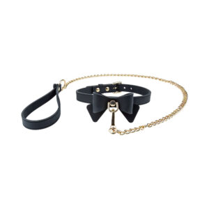 Temptasia Ardor Collar & Leash Black with Bow — Power Play Studio