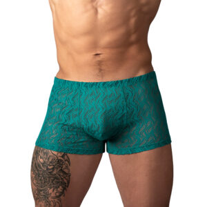 Male Power Ripple Pouch Short Teal — Power Play Studio