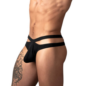 Male Power Eco Cozy Cutout Thong Black - view 2