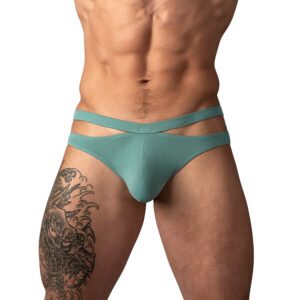 Male Power Eco Cozy Cutout Thong Green - view 2