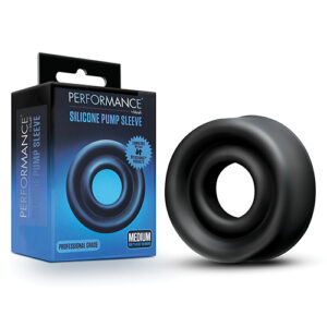 Blush Performance Silicone Pump Sleeve Medium - Black — Penis Pumps — Power Play Studio