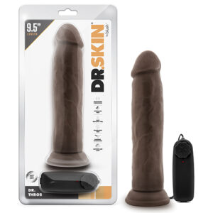 Blush Dr. Skin Dr. Throb 9.5" Cock w/Suction Cup - Chocolate — Suction Cup Dildos — Power Play Studio