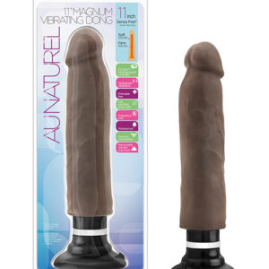Blush Au Naturel 11" Sensa Feel Magnum Vibrating Dong - Chocolate — Realistic Dildos — Power Play Studio