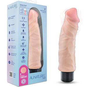 Blush Au Naturel 9" Big Easy Vibrating Realistic G-Spot Dildo - Beige — Realistic Dildos — Power Play Studio