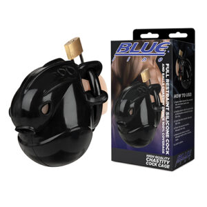 Blue Line Full Restraint Silicone Cock Amp Balls Chastity Device 100 Coverage — Power Play Studio