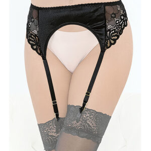 Escante Satin & Lace Garterbelt Black