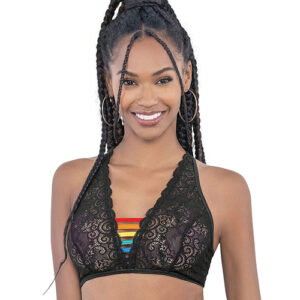 Pride Lace Rainbow Strappy Top Black — Power Play Studio