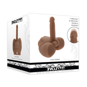 NO ETA Evolved Easy Rider Thrusting & Vibrating Life-Like Dildo - Dark — Automatic Strokers — Power Play Studio