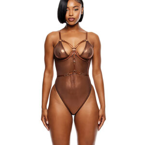 Forplay Liquid Metal Metallic Mesh Teddy - Metallic Copper