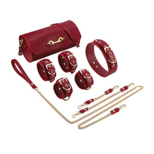 Kinky Play Box Federico Luxurious Leather Restraint Kit - Red — Power Play Studio