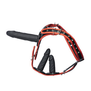 Kinky Play Box Triple Thrill Strap-On Harness Kit - Black/Red — Power Play Studio