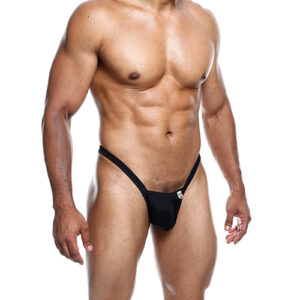 Male Basics Y Buns Thong Black