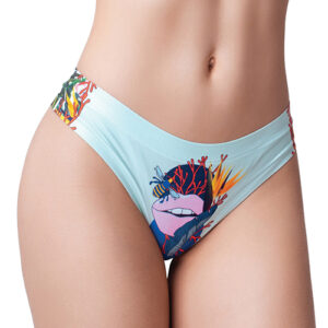 Mememe Botanic Panic Lips Printed Thong - Multi-Color