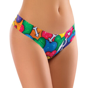Mememe Pride Hearts Printed Thong - Rainbow