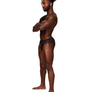 Male Power Sassy Lace Skirt Jock Black