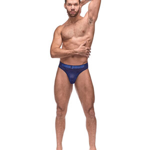 Male Power Diamond Mesh Bong Thong Blue