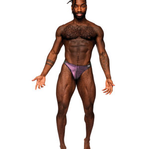 Male Power Hocus Pocus Stretch Poly Spandex Uplift Bong Thong Purple