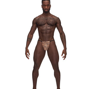Male Power Posing Strap Thong Animal Print