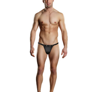 Male Power Rip off Thong w/Studs Black