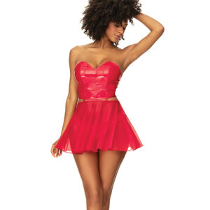 Wet Look Two in One Babydoll Red LG — Babydolls at Power Play Studio