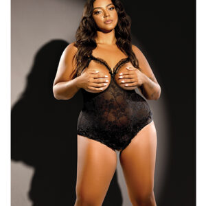 RSVP by Oh la la Cheri Lace Open Cup & Crotchless Teddy Black